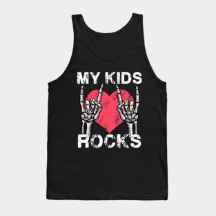 My Kids Rocks Let's Rock Mother Vintage Retro Father Concert Tank Top